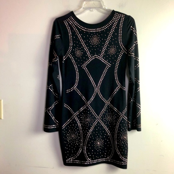 💲SOLD 💲SOLD PRIVY Black dress studded details stretch Sz M - Picture 7 of 12